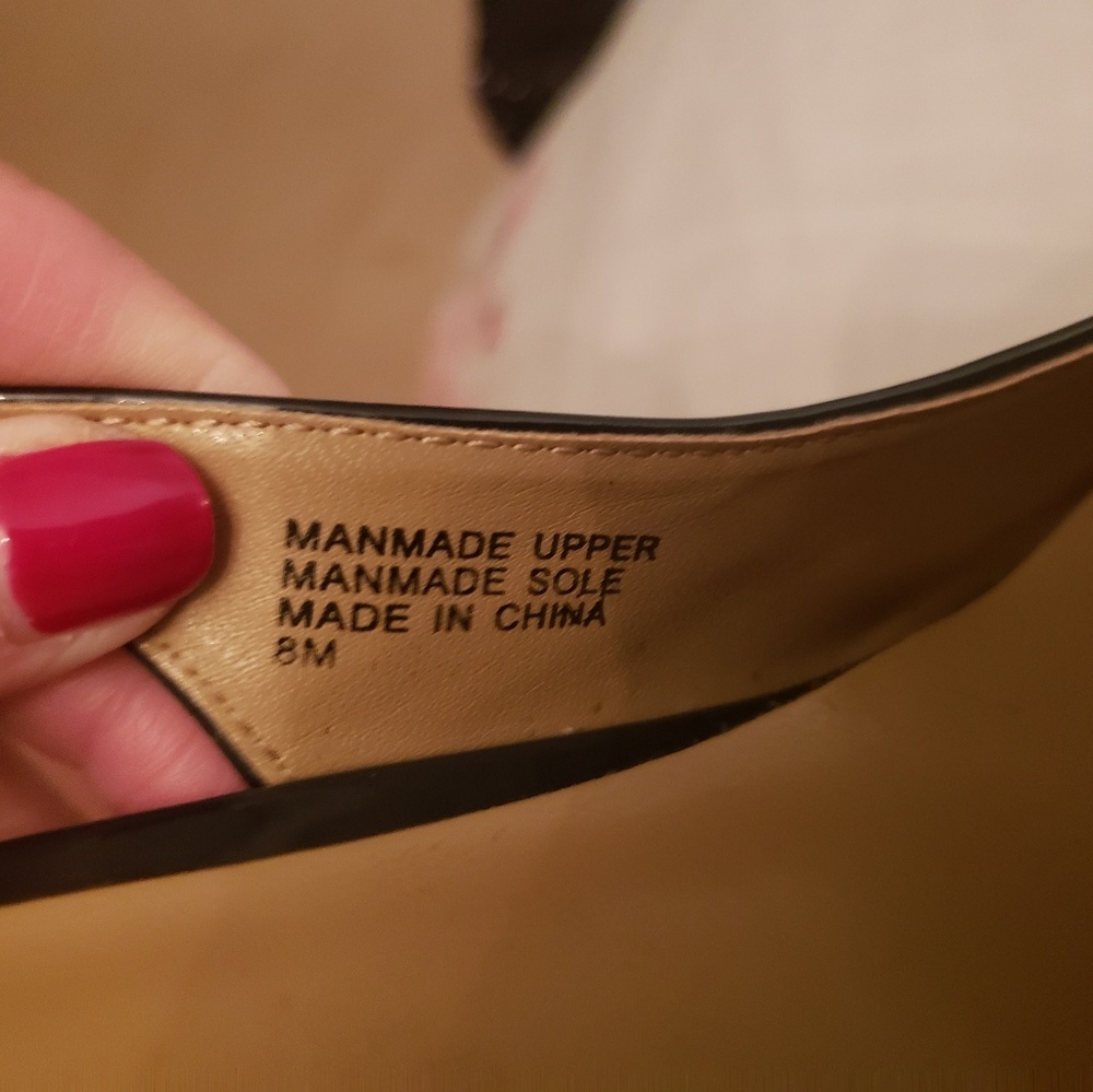 Navy Patent Wedges - Picture 2 of 8